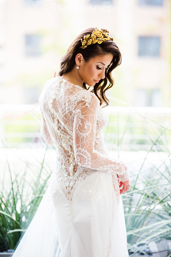 Bride in a golden crown