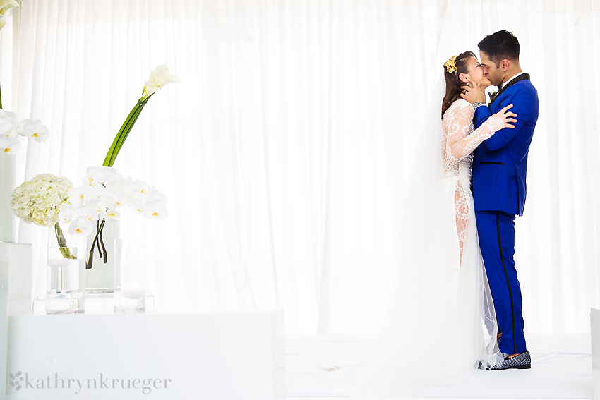 Bride and Groom first kiss