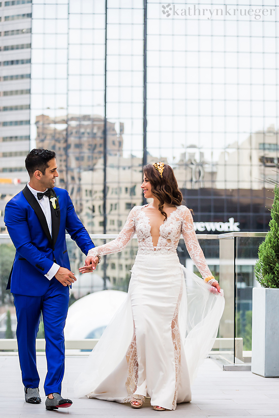 Bride and Groom on terrace