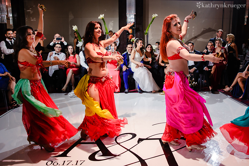 Belly dancers at Persian wedding