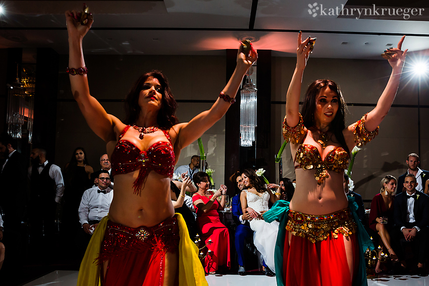 Belly dancers at Persian wedding